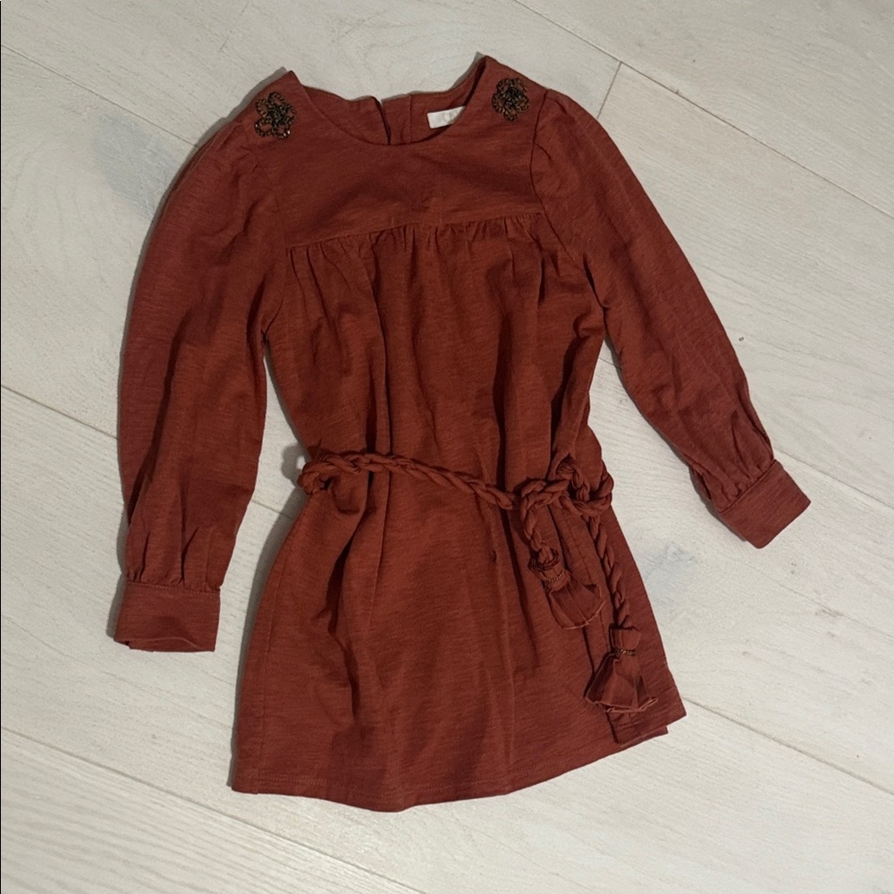 Chloe Terracotta Long-Sleeve Dress